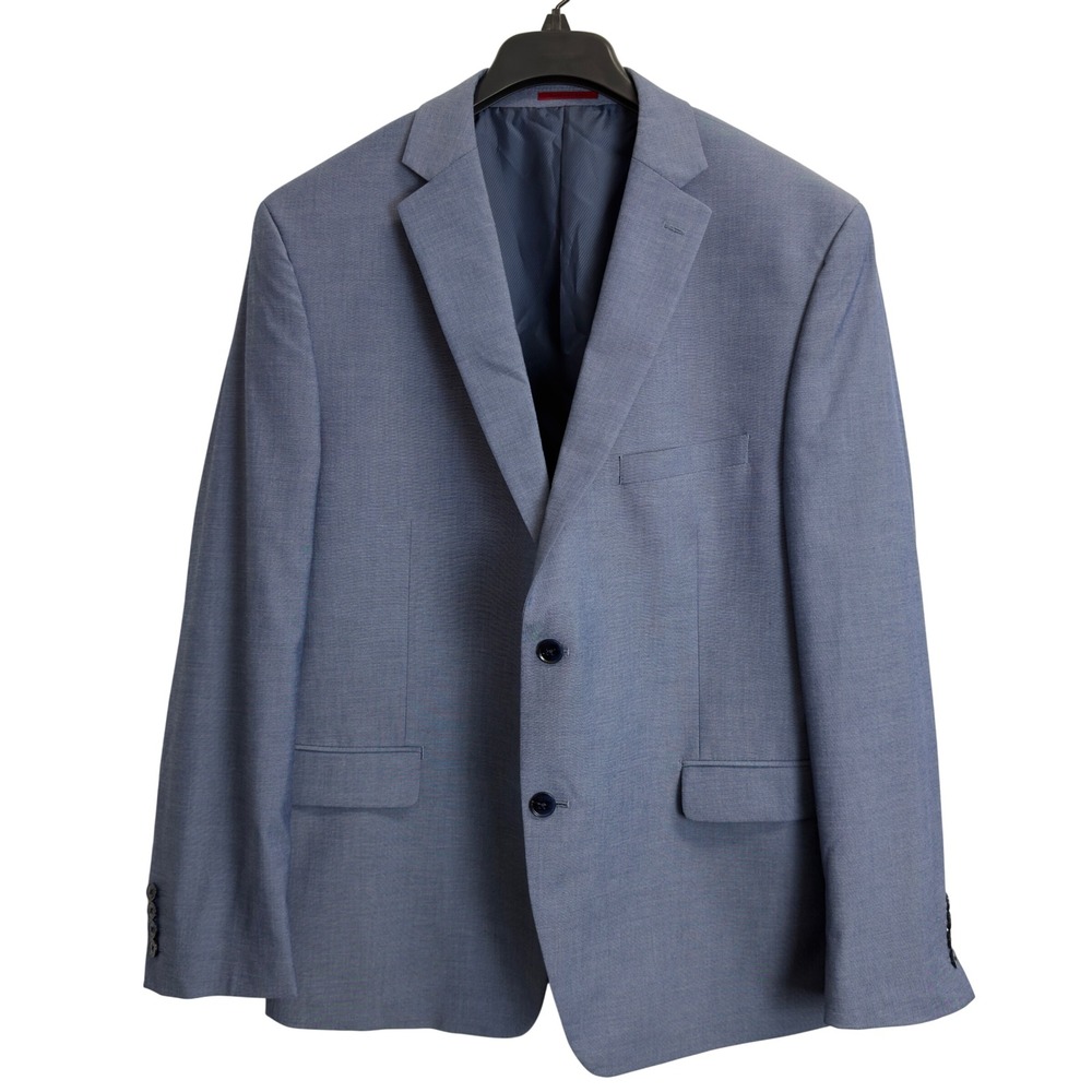 Alfani Slim Fit Blazer Mens 46R Light Blue Two Button Sport Coat Jacket